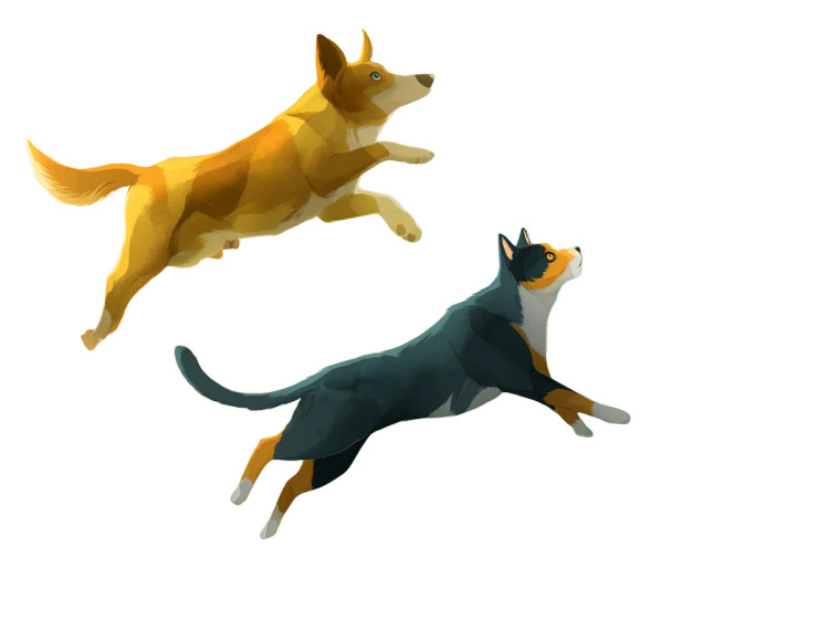 Symmetrical Pet Play Vinyl Car Decal Sticker – Waterproof & UV-Resistant 8"
