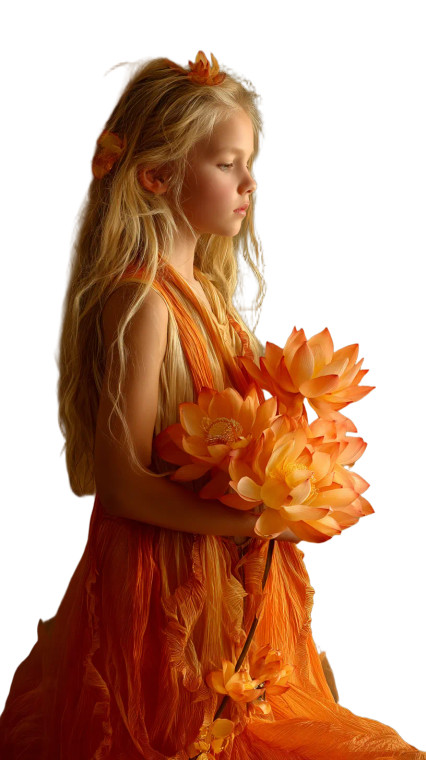 Blonde Girl With Lotus Vinyl Car Decal Sticker – Waterproof & UV-Resistant 8"