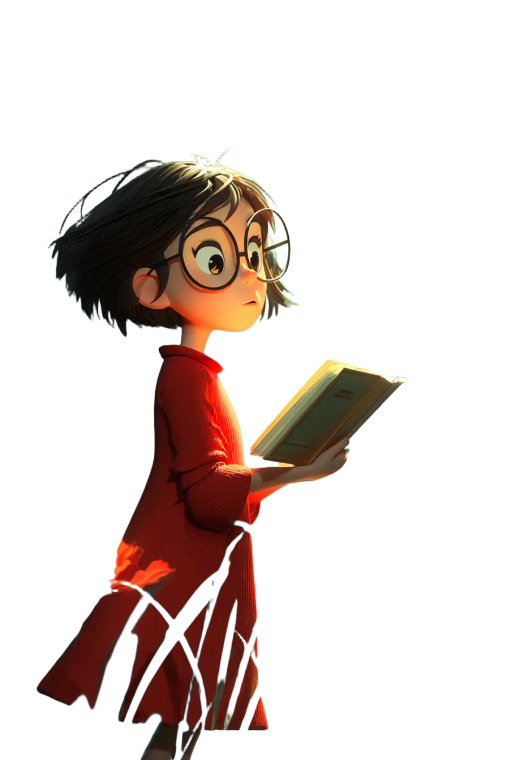 Cute Girl Reading Vinyl Car Decal Sticker – Waterproof & UV-Resistant 8"