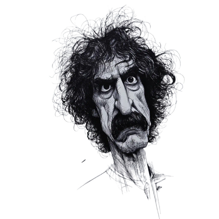 Frank Zappa Drawing Vinyl Car Decal Sticker – Waterproof & UV-Resistant 8"