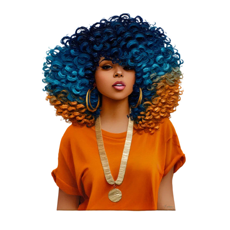 Colorful Afro Woman V2 Vinyl Car Decal Sticker – Waterproof & UV-Resistant 8"