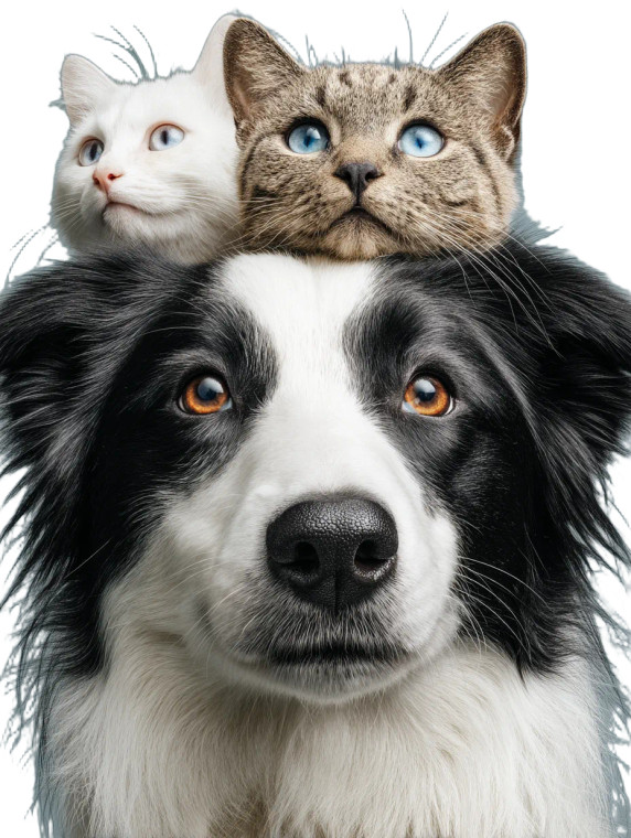 Collie With Cats Vinyl Car Decal Sticker – Waterproof & UV-Resistant 8"