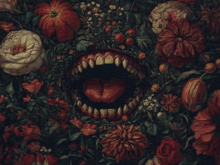 Vampire Bouquet Vinyl Car Decal Sticker – Waterproof & UV-Resistant 8"