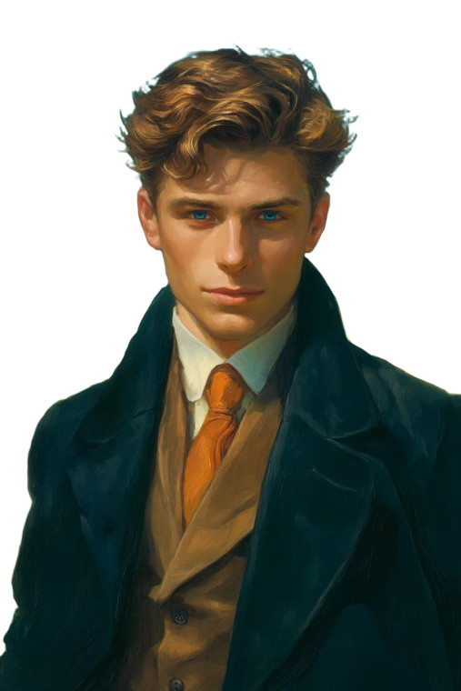 Elegant Young Man Vinyl Car Decal Sticker – Waterproof & UV-Resistant 8"