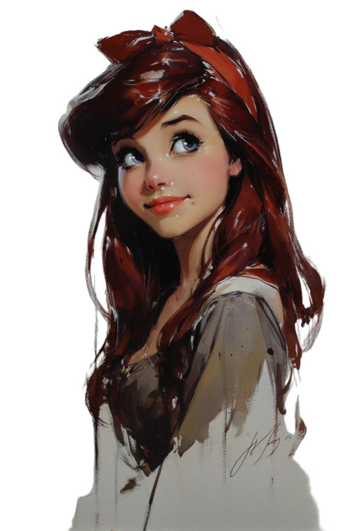 Ariel Portrait Vinyl Car Decal Sticker – Waterproof & UV-Resistant 8"