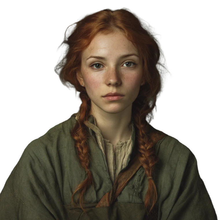 Medieval Herbal Woman Vinyl Car Decal Sticker – Waterproof & UV-Resistant 8"