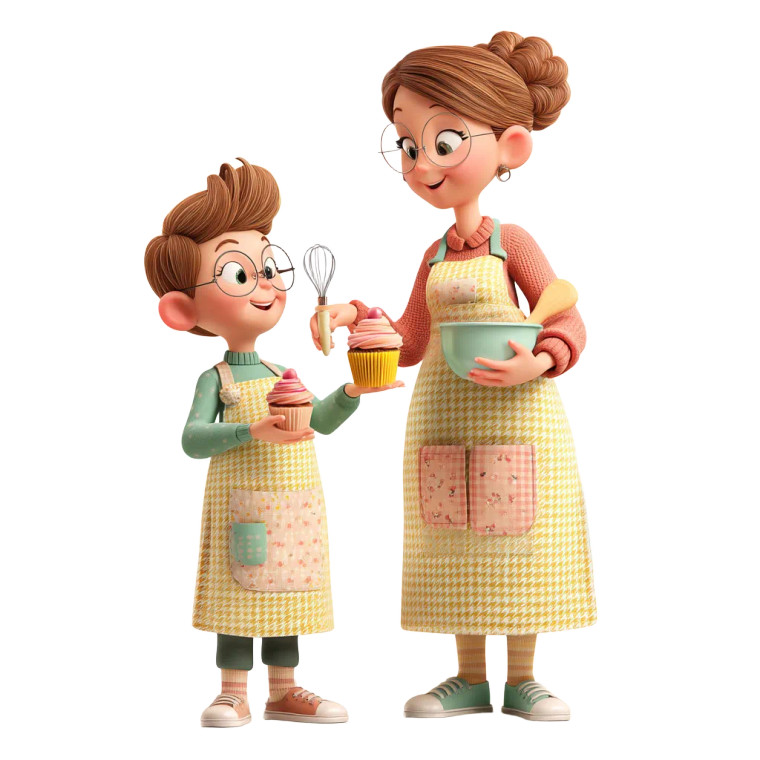Baking Cartoon Duo Vinyl Car Decal Sticker – Waterproof & UV-Resistant 8"