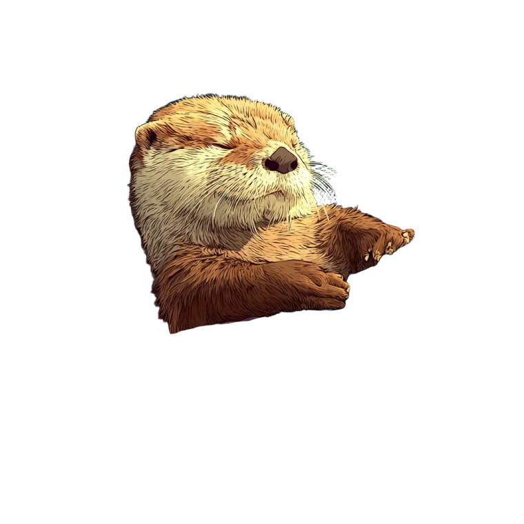Sleeping Otter Vinyl Car Decal Sticker – Waterproof & UV-Resistant 8"