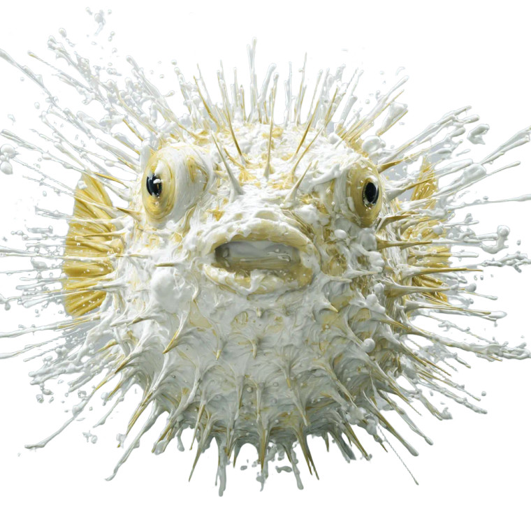 Exploding Puffer Fish Vinyl Car Decal Sticker – Waterproof & UV-Resistant 8"