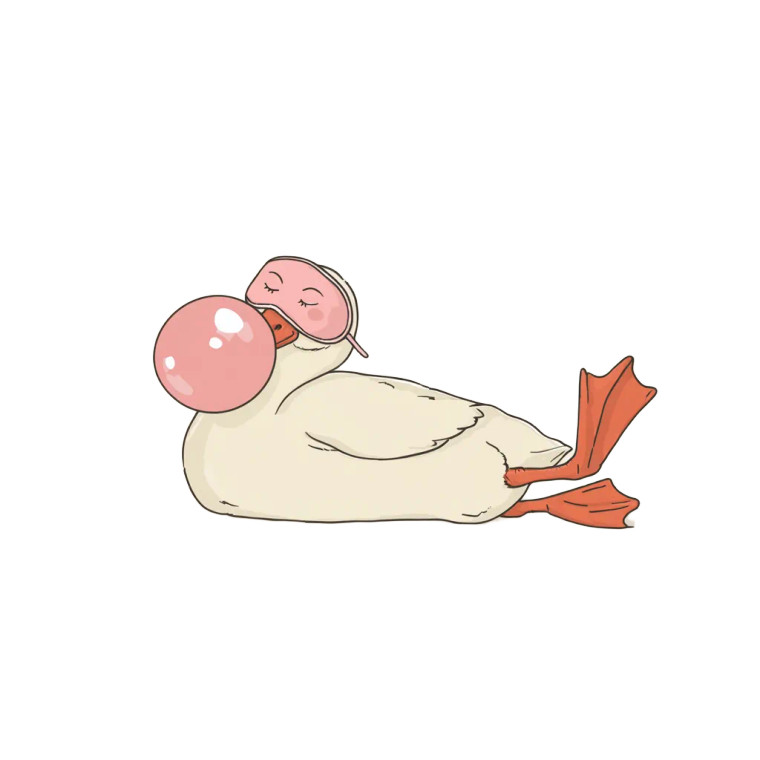 Relaxed Bubblegum Duck Vinyl Car Decal Sticker – Waterproof & UV-Resistant 8"