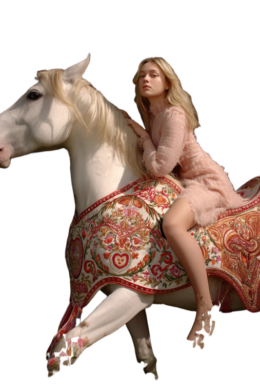 Embroidered Horse Rider Vinyl Car Decal Sticker – Waterproof & UV-Resistant 8"