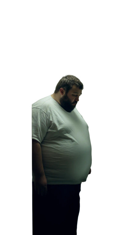 Obese Man Staring Vinyl Car Decal Sticker – Waterproof & UV-Resistant 8"