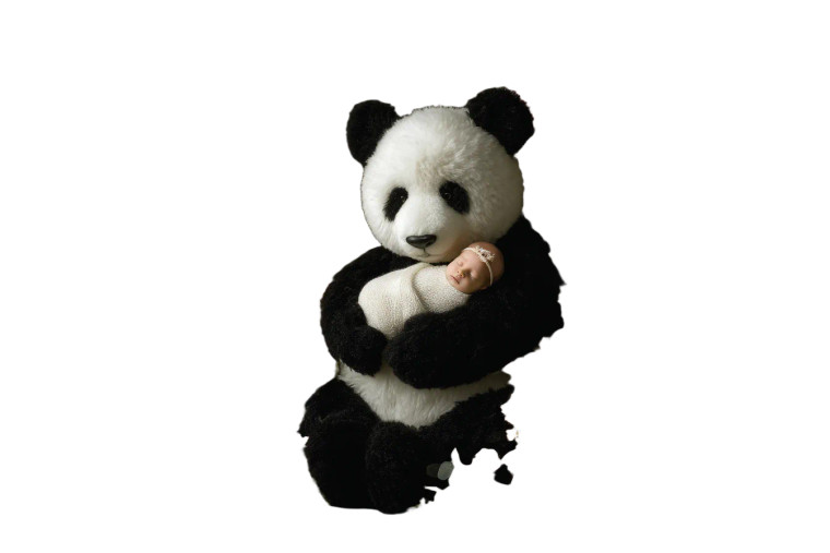 Plush Panda Baby Vinyl Car Decal Sticker – Waterproof & UV-Resistant 8"
