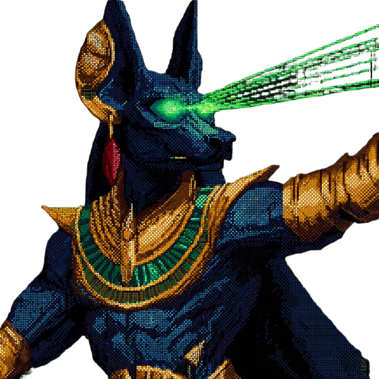 Anubis Laser Eyes Vinyl Car Decal Sticker – Waterproof & UV-Resistant 8"