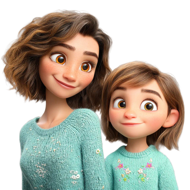 Mother And Daughter V15 Vinyl Car Decal Sticker – Waterproof & UV-Resistant 8"