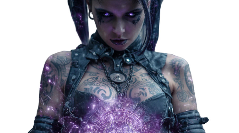 Cyber Sorceress Vinyl Car Decal Sticker – Waterproof & UV-Resistant 8"