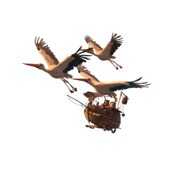 Flying Storks Vinyl Car Decal Sticker – Waterproof & UV-Resistant 8"