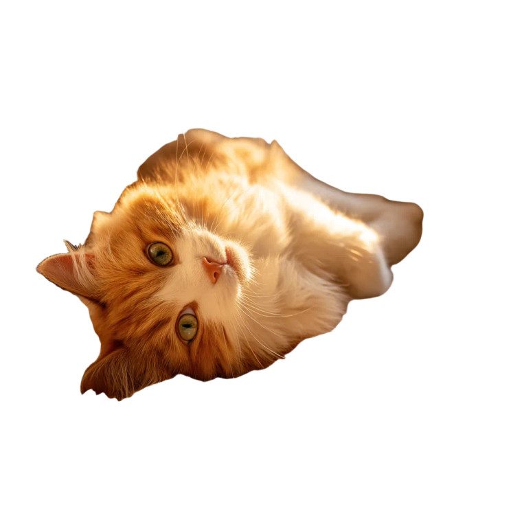 Fluffy Playing Cat Vinyl Car Decal Sticker – Waterproof & UV-Resistant 8"