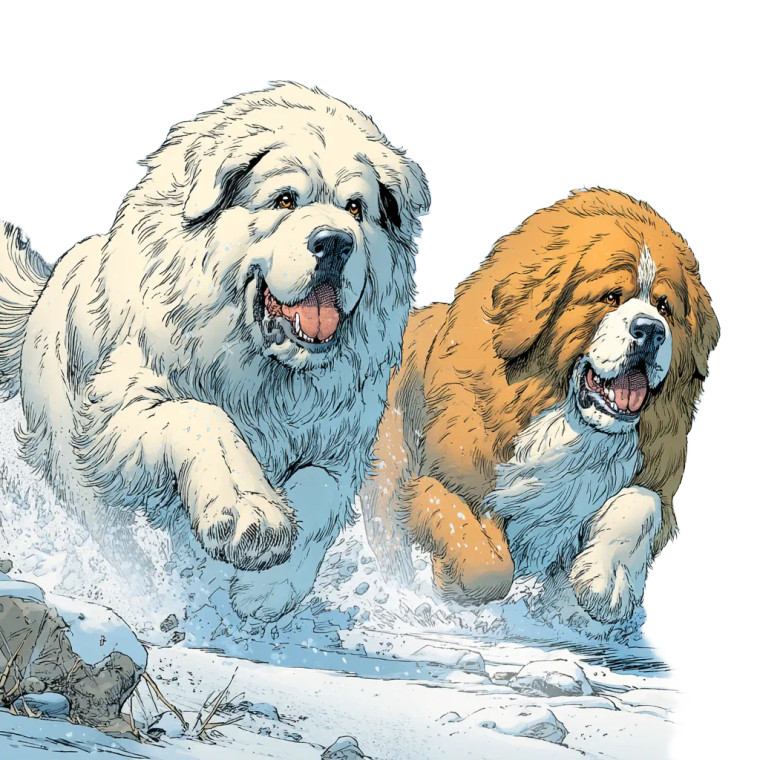 Tibetan Mastiffs Running Vinyl Car Decal Sticker – Waterproof & UV-Resistant 8"