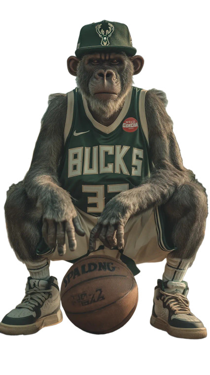 Chimpanzee Basketball Player Vinyl Car Decal Sticker – Waterproof & UV-Resistant 8"