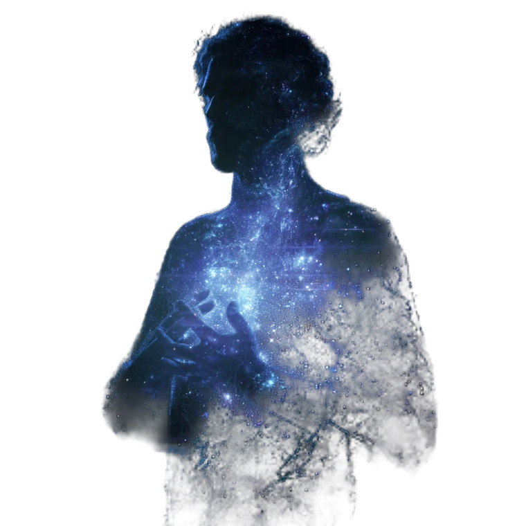 Holographic Cosmic Being Vinyl Car Decal Sticker – Waterproof & UV-Resistant 8"