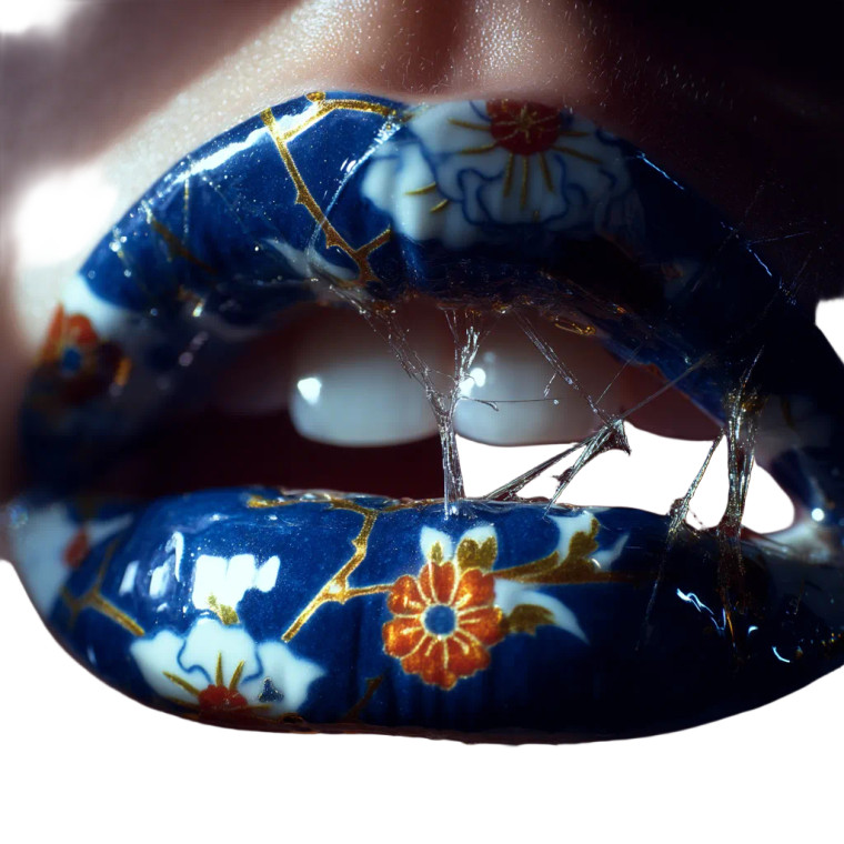 Surreal Mouth Portrait V2 Vinyl Car Decal Sticker – Waterproof & UV-Resistant 8"