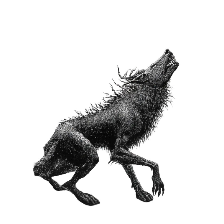 Hunched Werewolf Howl V2 Vinyl Car Decal Sticker – Waterproof & UV-Resistant 8"
