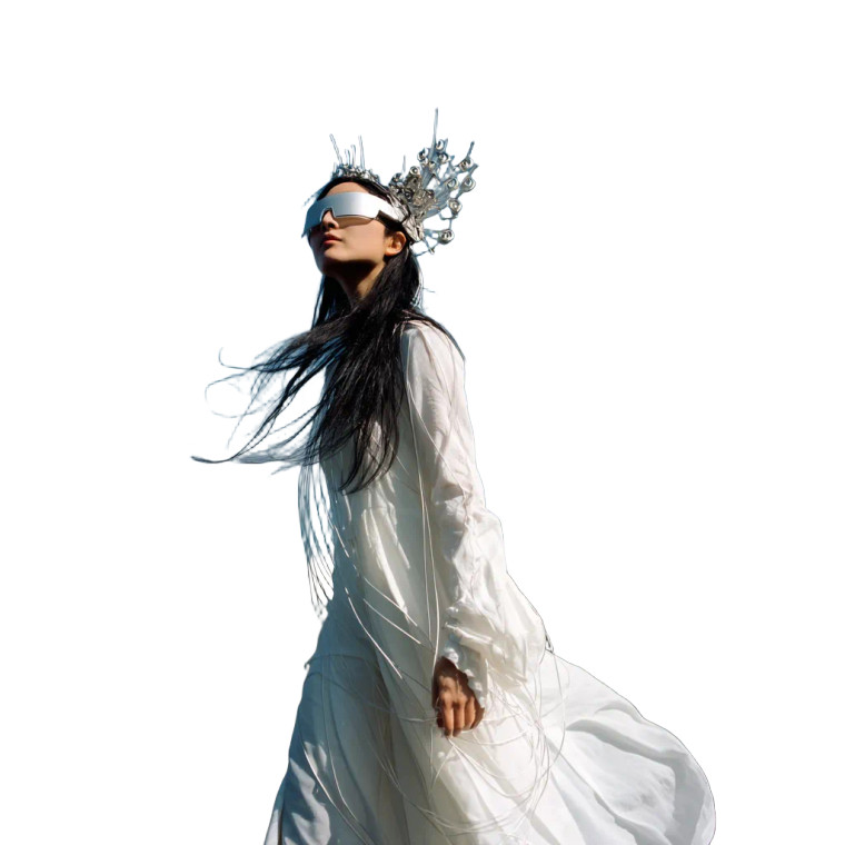 Futuristic Chinese Woman Vinyl Car Decal Sticker – Waterproof & UV-Resistant 8"