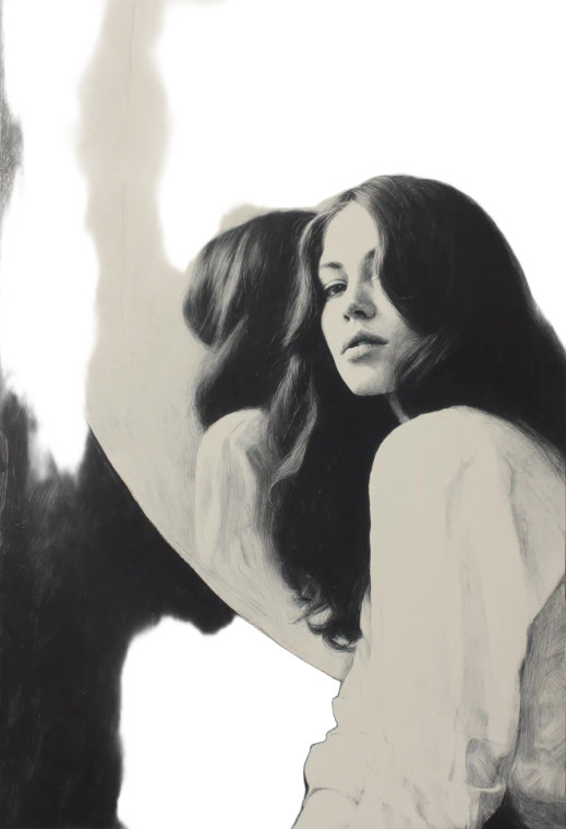 Melancholic Reflection Vinyl Car Decal Sticker – Waterproof & UV-Resistant 8"