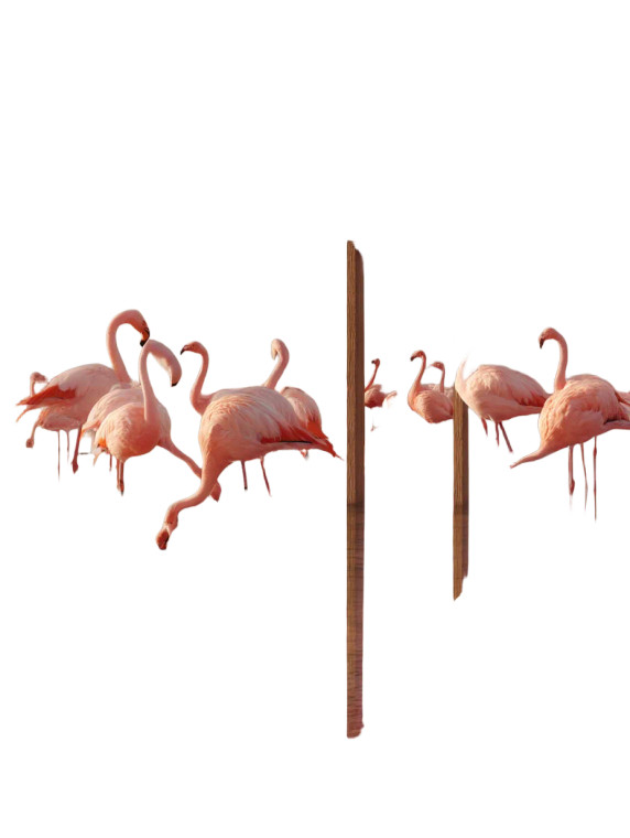 Flamingos At Mirror Vinyl Car Decal Sticker – Waterproof & UV-Resistant 8"