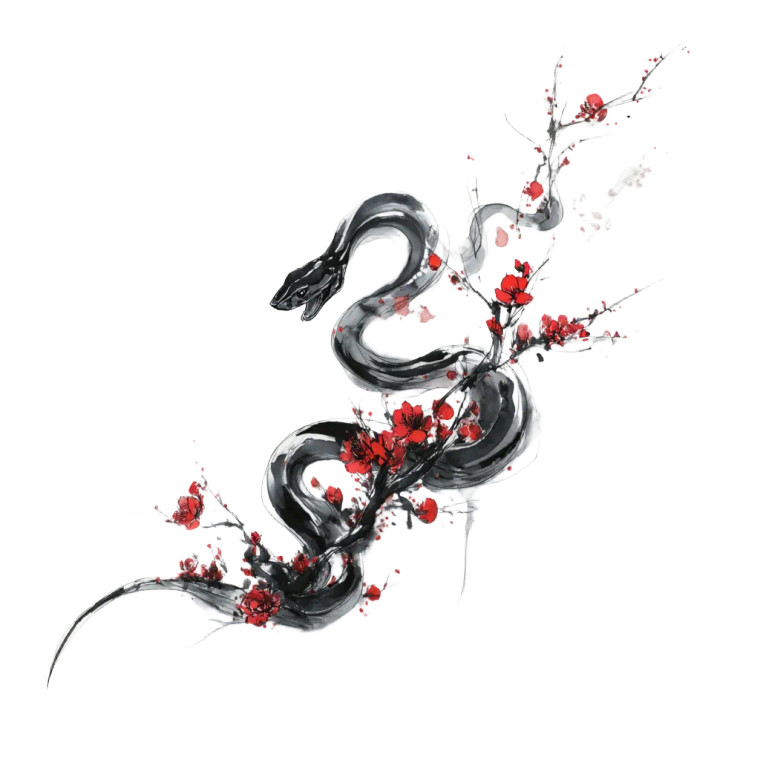 Elegant Snake Art Vinyl Car Decal Sticker – Waterproof & UV-Resistant 8"