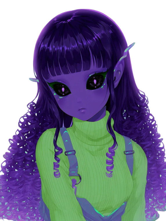 Alien Vtuber Model Vinyl Car Decal Sticker – Waterproof & UV-Resistant 8"