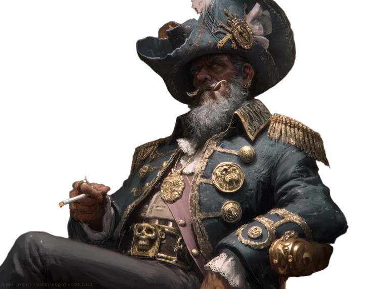 Classy Pirate Admiral Vinyl Car Decal Sticker – Waterproof & UV-Resistant 8"
