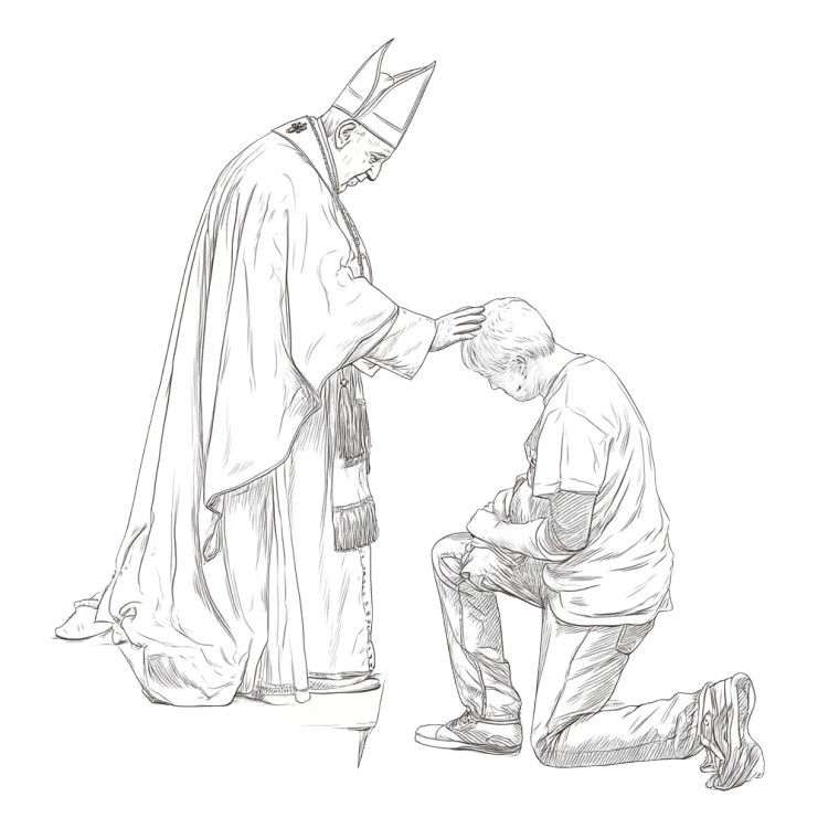 Pope Blessing Man Vinyl Car Decal Sticker – Waterproof & UV-Resistant 8"