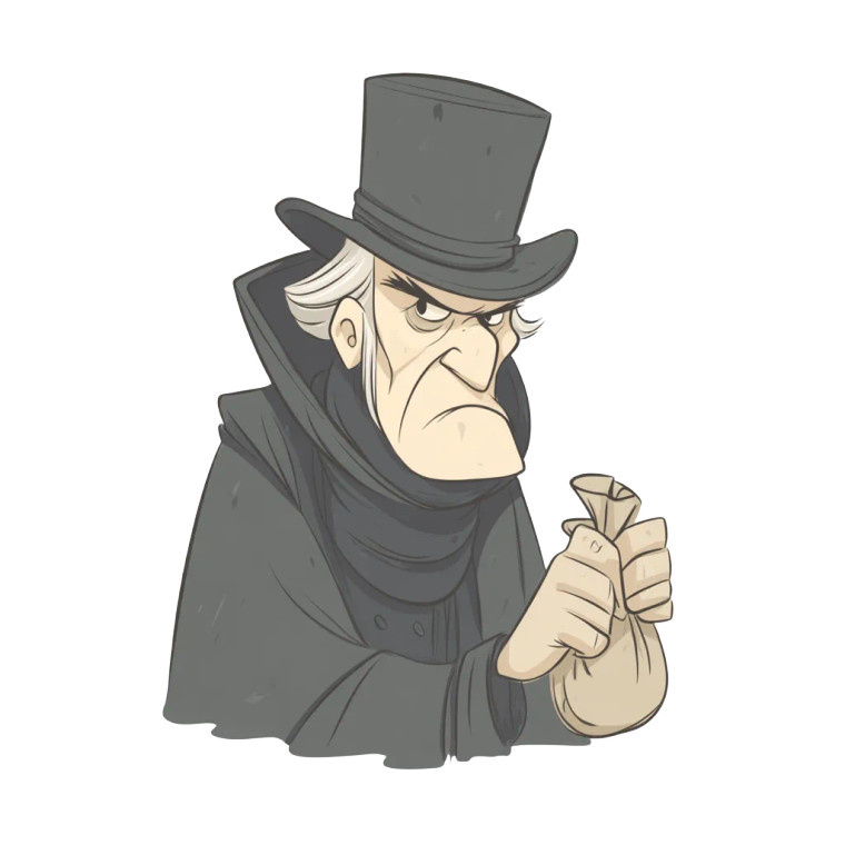 Cartoon Scrooge Vinyl Car Decal Sticker – Waterproof & UV-Resistant 8"