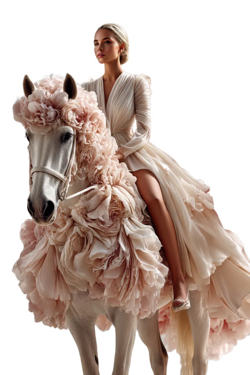 Floral Equestrian Elegance Vinyl Car Decal Sticker – Waterproof & UV-Resistant 8"