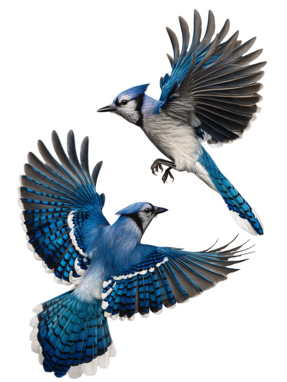 Blue Jays Facing Vinyl Car Decal Sticker – Waterproof & UV-Resistant 8"