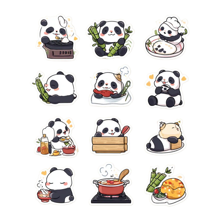 Cute Anime Panda Vinyl Car Decal Sticker – Waterproof & UV-Resistant 8"