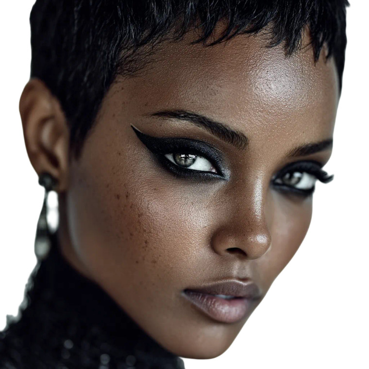 Ethiopian Model Portrait Vinyl Car Decal Sticker – Waterproof & UV-Resistant 8"