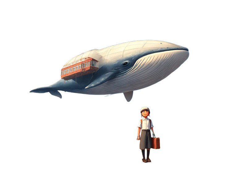 Flying Whale Vinyl Car Decal Sticker – Waterproof & UV-Resistant 8"