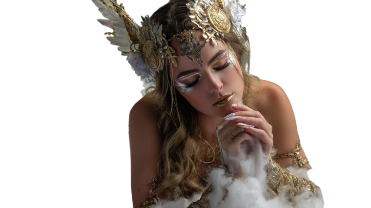 Ethereal Goddess Embrace Vinyl Car Decal Sticker – Waterproof & UV-Resistant 8"