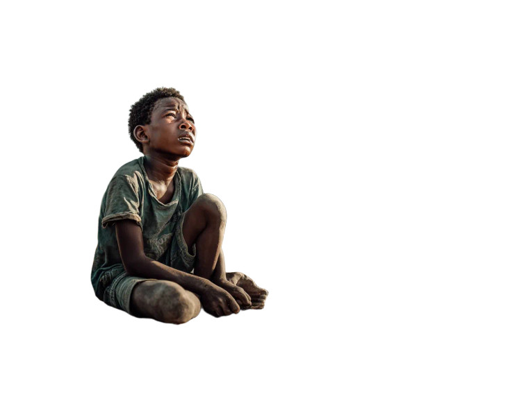 Hungry African Child Vinyl Car Decal Sticker – Waterproof & UV-Resistant 8"