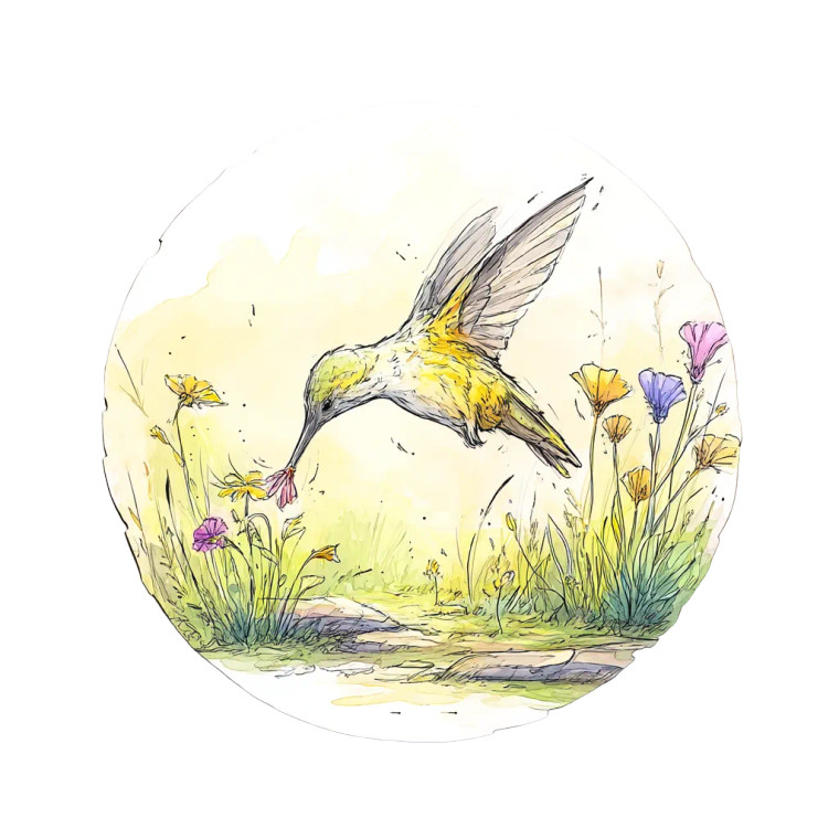 Hummingbird Signboard Vinyl Car Decal Sticker – Waterproof & UV-Resistant 8"