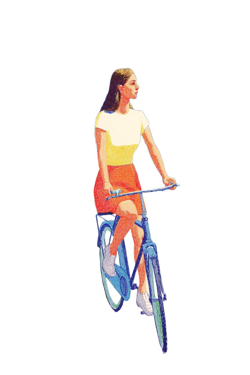 Graceful Cyclist Vinyl Car Decal Sticker – Waterproof & UV-Resistant 8"