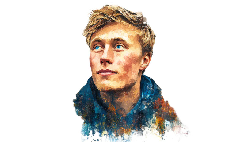 Norwegian King Portrait Vinyl Car Decal Sticker – Waterproof & UV-Resistant 8"