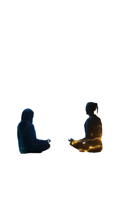Meditating Aura Duo Vinyl Car Decal Sticker – Waterproof & UV-Resistant 8"