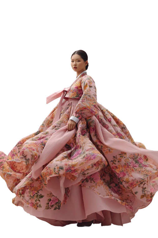 Elegant Hanbok Gown Vinyl Car Decal Sticker – Waterproof & UV-Resistant 8"