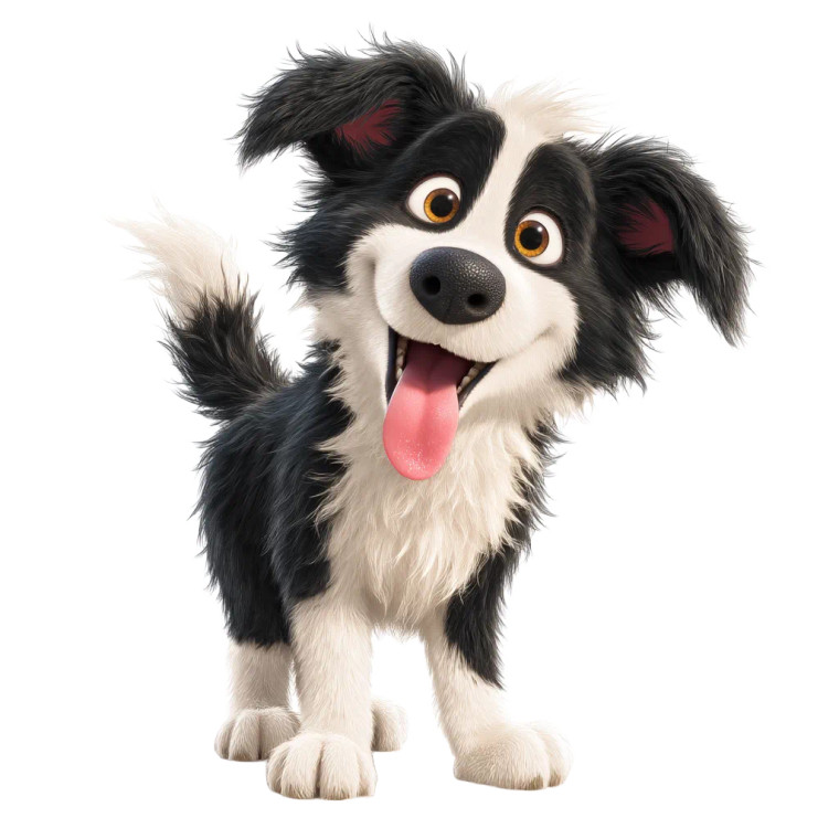 Happy Border Collie Vinyl Car Decal Sticker – Waterproof & UV-Resistant 8"