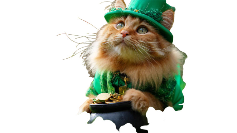 Ginger Leprechaun Cat Vinyl Car Decal Sticker – Waterproof & UV-Resistant 8"