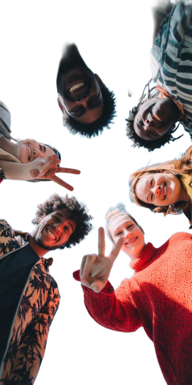 Diverse Friends Smiling Vinyl Car Decal Sticker – Waterproof & UV-Resistant 8"